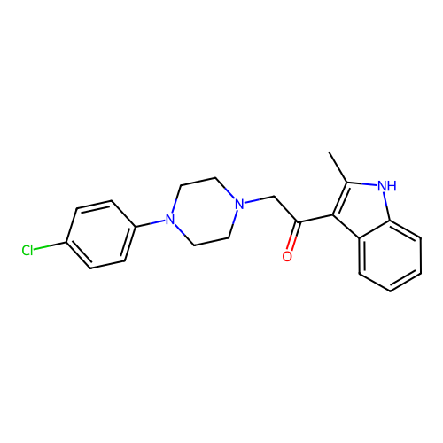 2-[4-(4-chlorophenyl)piperazin-1-yl]-1-(2-methyl-1H-indol-3-yl)ethanone structure