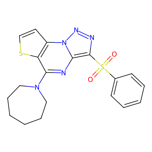 5-(Azepan-1-yl)-3-(phenylsulfonyl)thieno[2,3-e][1,2,3]triazolo[1,5-a]pyrimidine structure