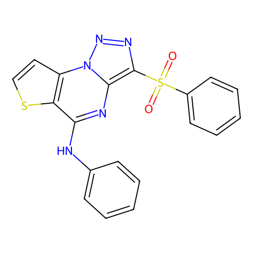 N-phenyl-3-(phenylsulfonyl)thieno[2,3-e][1,2,3]triazolo[1,5-a]pyrimidin-5-amine structure