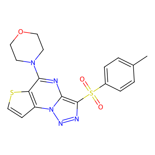 4-(3-Tosylthieno[2,3-e][1,2,3]triazolo[1,5-a]pyrimidin-5-yl)morpholine structure