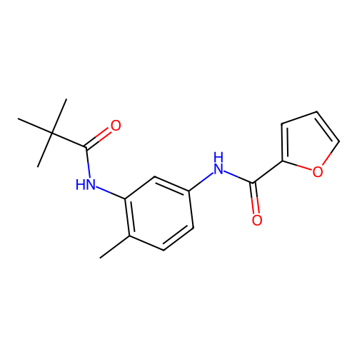 N-[3-(2,2-dimethylpropanoylamino)-4-methylphenyl]furan-2-carboxamide structure