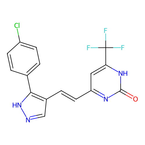 C16H10ClF3N4O structure