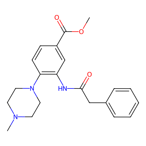 Methyl 4-(4-methylpiperazin-1-yl)-3-[(2-phenylacetyl)amino]benzoate structure