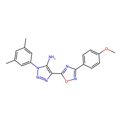 1-(3,5-dimethylphenyl)-4-[3-(4-methoxyphenyl)-1,2,4-oxadiazol-5-yl]-1H-1,2,3-triazol-5-amine structure