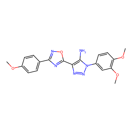 1-(3,4-dimethoxyphenyl)-4-[3-(4-methoxyphenyl)-1,2,4-oxadiazol-5-yl]-1H-1,2,3-triazol-5-amine structure