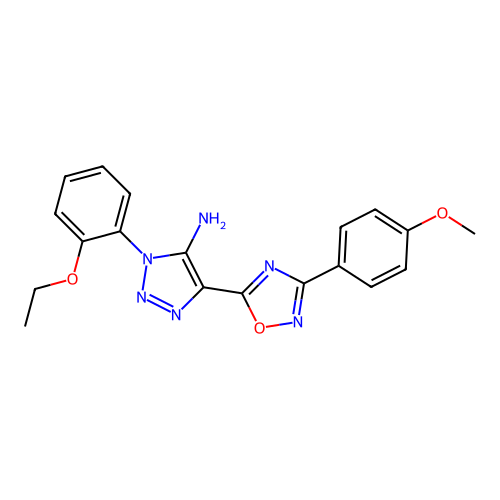 1-(2-ethoxyphenyl)-4-[3-(4-methoxyphenyl)-1,2,4-oxadiazol-5-yl]-1H-1,2,3-triazol-5-amine structure
