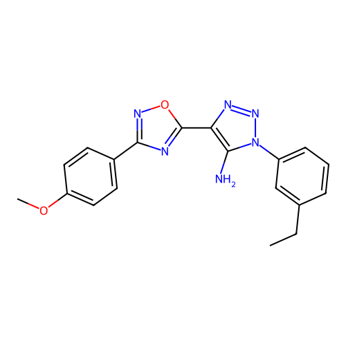 3-(3-Ethylphenyl)-5-[3-(4-methoxyphenyl)-1,2,4-oxadiazol-5-yl]triazol-4-amine structure