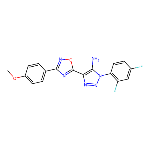 1-(2,4-difluorophenyl)-4-[3-(4-methoxyphenyl)-1,2,4-oxadiazol-5-yl]-1H-1,2,3-triazol-5-amine structure