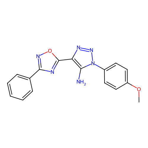 1-(4-methoxyphenyl)-4-(3-phenyl-1,2,4-oxadiazol-5-yl)-1H-1,2,3-triazol-5-amine structure