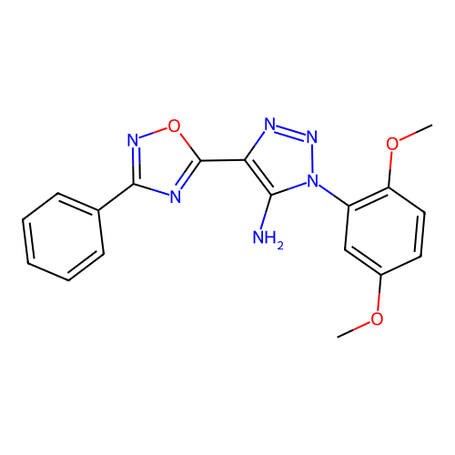 1-(2,5-dimethoxyphenyl)-4-(3-phenyl-1,2,4-oxadiazol-5-yl)-1H-1,2,3-triazol-5-amine structure