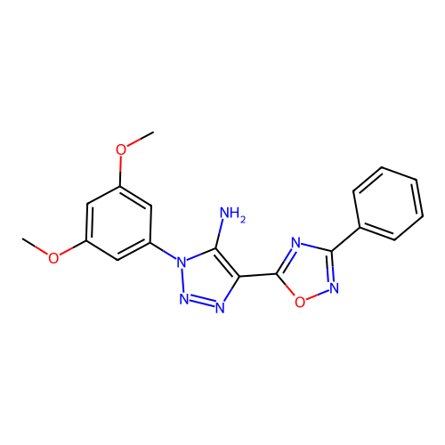 1-(3,5-dimethoxyphenyl)-4-(3-phenyl-1,2,4-oxadiazol-5-yl)-1H-1,2,3-triazol-5-amine structure