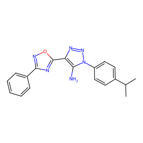 5-(3-Phenyl-1,2,4-oxadiazol-5-yl)-3-(4-propan-2-ylphenyl)triazol-4-amine structure