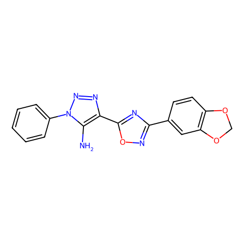 5-[3-(1,3-Benzodioxol-5-yl)-1,2,4-oxadiazol-5-yl]-3-phenyltriazol-4-amine structure
