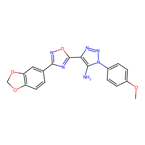 4-[3-(2H-1,3-benzodioxol-5-yl)-1,2,4-oxadiazol-5-yl]-1-(4-methoxyphenyl)-1H-1,2,3-triazol-5-amine structure