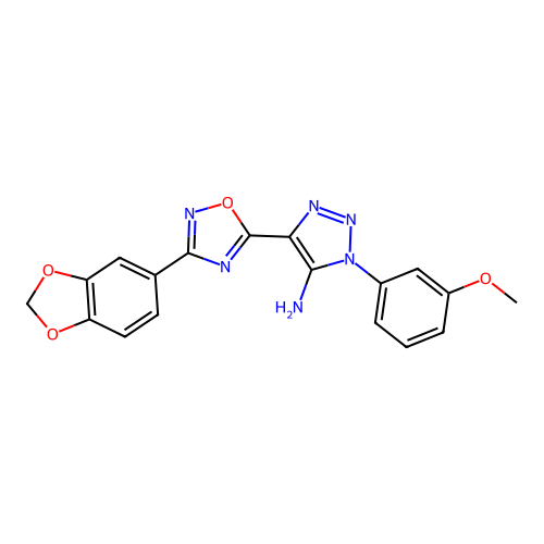 4-[3-(2H-1,3-benzodioxol-5-yl)-1,2,4-oxadiazol-5-yl]-1-(3-methoxyphenyl)-1H-1,2,3-triazol-5-amine structure
