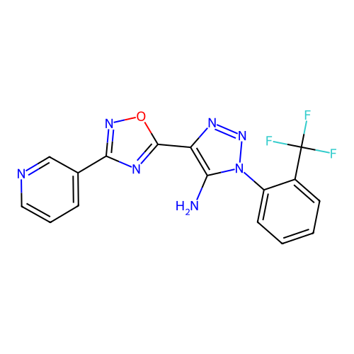 4-[3-(pyridin-3-yl)-1,2,4-oxadiazol-5-yl]-1-[2-(trifluoromethyl)phenyl]-1H-1,2,3-triazol-5-amine structure