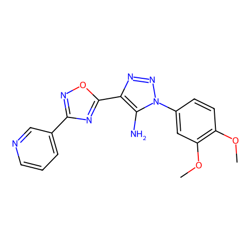 1-(3,4-dimethoxyphenyl)-4-[3-(pyridin-3-yl)-1,2,4-oxadiazol-5-yl]-1H-1,2,3-triazol-5-amine structure