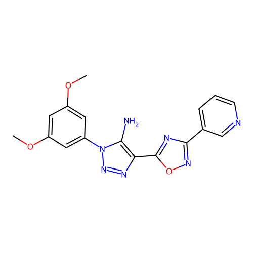 1-(3,5-dimethoxyphenyl)-4-[3-(pyridin-3-yl)-1,2,4-oxadiazol-5-yl]-1H-1,2,3-triazol-5-amine structure