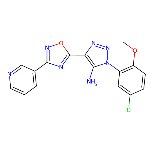 1-(5-chloro-2-methoxyphenyl)-4-[3-(pyridin-3-yl)-1,2,4-oxadiazol-5-yl]-1H-1,2,3-triazol-5-amine structure