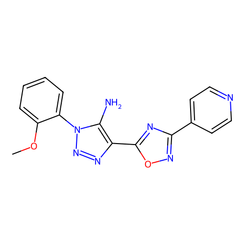 1-(2-methoxyphenyl)-4-[3-(pyridin-4-yl)-1,2,4-oxadiazol-5-yl]-1H-1,2,3-triazol-5-amine structure