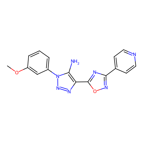 3-(3-Methoxyphenyl)-5-(3-pyridin-4-yl-1,2,4-oxadiazol-5-yl)triazol-4-amine structure