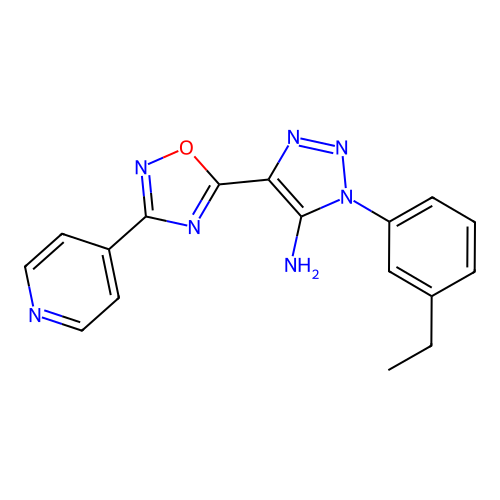 1-(3-ethylphenyl)-4-[3-(pyridin-4-yl)-1,2,4-oxadiazol-5-yl]-1H-1,2,3-triazol-5-amine structure