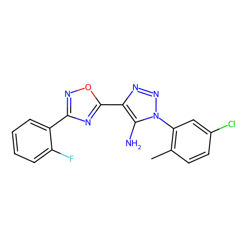 1-(5-chloro-2-methylphenyl)-4-[3-(2-fluorophenyl)-1,2,4-oxadiazol-5-yl]-1H-1,2,3-triazol-5-amine structure