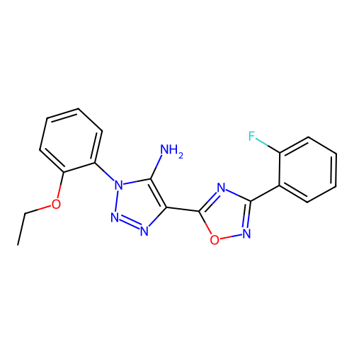1-(2-ethoxyphenyl)-4-[3-(2-fluorophenyl)-1,2,4-oxadiazol-5-yl]-1H-1,2,3-triazol-5-amine structure