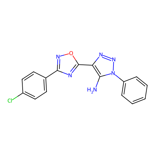 4-[3-(4-chlorophenyl)-1,2,4-oxadiazol-5-yl]-1-phenyl-1H-1,2,3-triazol-5-amine structure