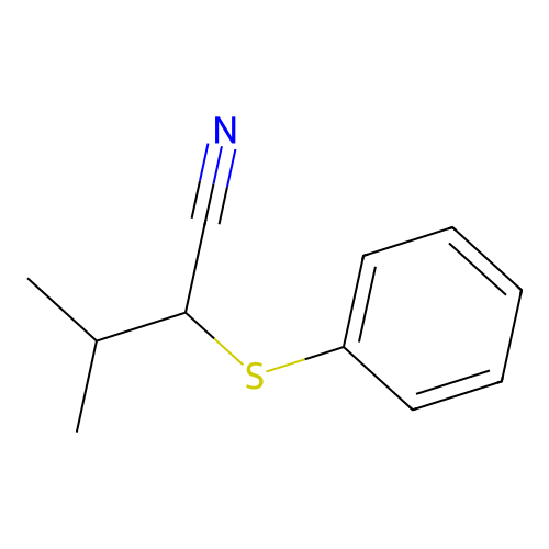 Butanenitrile, 3-methyl-2-(phenylthio)- structure