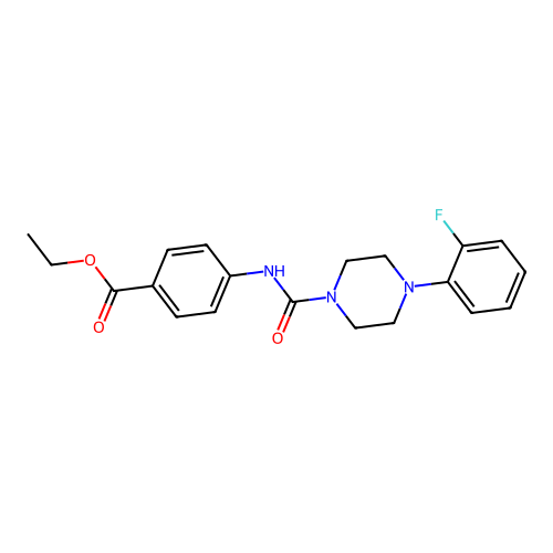 Ethyl 4-({[4-(2-fluorophenyl)piperazin-1-yl]carbonyl}amino)benzoate structure