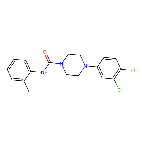 4-(3,4-dichlorophenyl)-N-(2-methylphenyl)piperazine-1-carboxamide structure