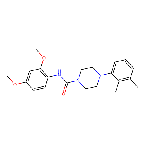 N-(2,4-dimethoxyphenyl)-4-(2,3-dimethylphenyl)piperazine-1-carboxamide structure