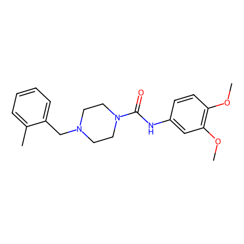 N-(3,4-dimethoxyphenyl)-4-[(2-methylphenyl)methyl]piperazine-1-carboxamide structure