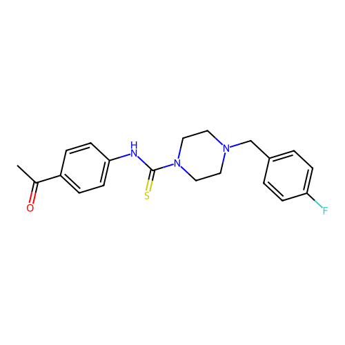 N-(4-acetylphenyl)-4-[(4-fluorophenyl)methyl]piperazine-1-carbothioamide structure