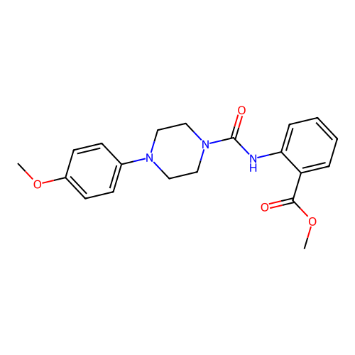 Methyl 2-{[4-(4-methoxyphenyl)piperazinyl]carbonylamino}benzoate structure