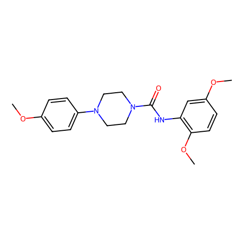 N-(2,5-dimethoxyphenyl)-4-(4-methoxyphenyl)piperazine-1-carboxamide structure