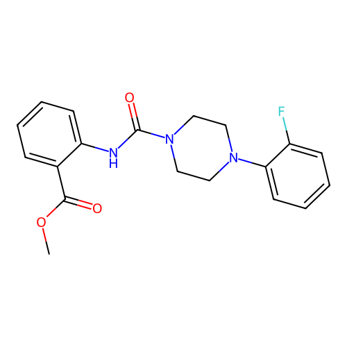 Methyl 2-{[4-(2-fluorophenyl)piperazinyl]carbonylamino}benzoate structure