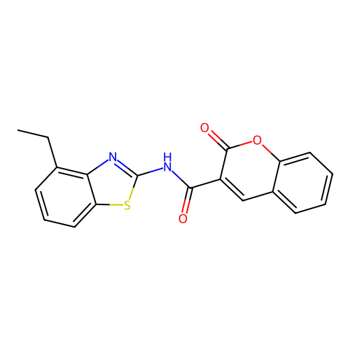 N-(4-ethyl-1,3-benzothiazol-2-yl)-2-oxochromene-3-carboxamide structure