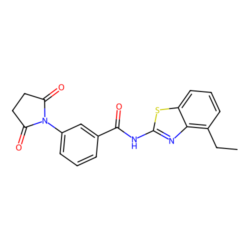 3-(2,5-dioxopyrrolidin-1-yl)-N-(4-ethyl-1,3-benzothiazol-2-yl)benzamide structure