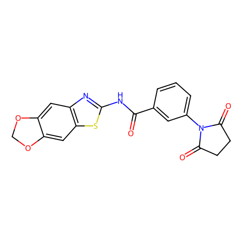 N-{4,6-dioxa-10-thia-12-azatricyclo[7.3.0.0^{3,7}]dodeca-1(9),2,7,11-tetraen-11-yl}-3-(2,5-dioxopyrrolidin-1-yl)benzamide structure