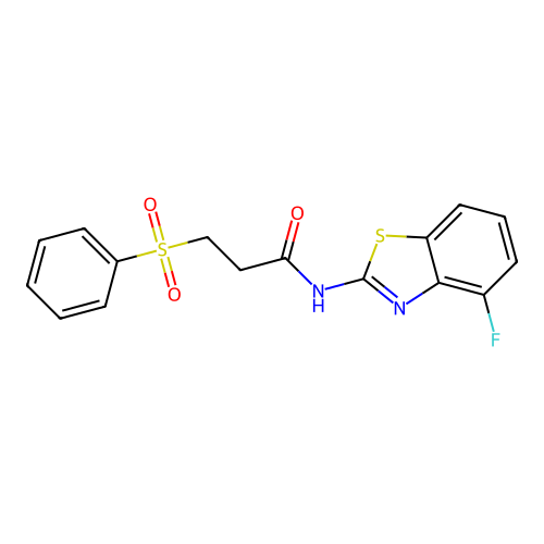 3-(benzenesulfonyl)-N-(4-fluoro-1,3-benzothiazol-2-yl)propanamide structure