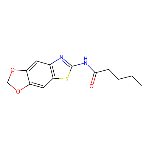 N-([1,3]dioxolo[4,5-f][1,3]benzothiazol-6-yl)pentanamide structure