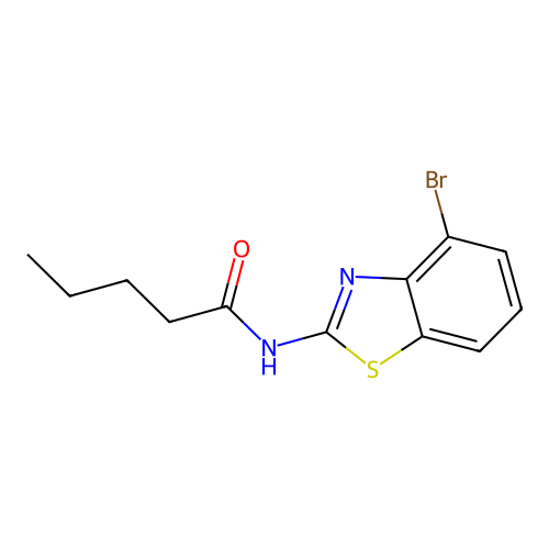 N-(4-bromo-1,3-benzothiazol-2-yl)pentanamide structure