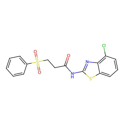 3-(benzenesulfonyl)-N-(4-chloro-1,3-benzothiazol-2-yl)propanamide structure