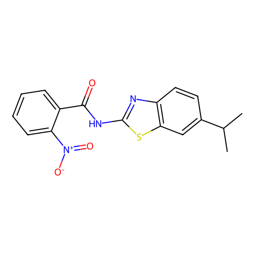 N-(6-isopropylbenzo[d]thiazol-2-yl)-2-nitrobenzamide structure