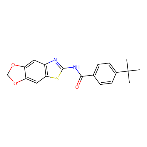 4-tert-butyl-N-([1,3]dioxolo[4,5-f][1,3]benzothiazol-6-yl)benzamide structure