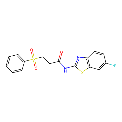3-(benzenesulfonyl)-N-(6-fluoro-1,3-benzothiazol-2-yl)propanamide structure