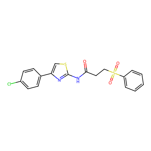 3-(benzenesulfonyl)-N-[4-(4-chlorophenyl)-1,3-thiazol-2-yl]propanamide structure