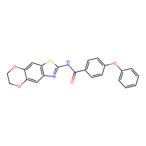 N-(6,7-dihydro-[1,4]dioxino[2,3-f][1,3]benzothiazol-2-yl)-4-phenoxybenzamide structure